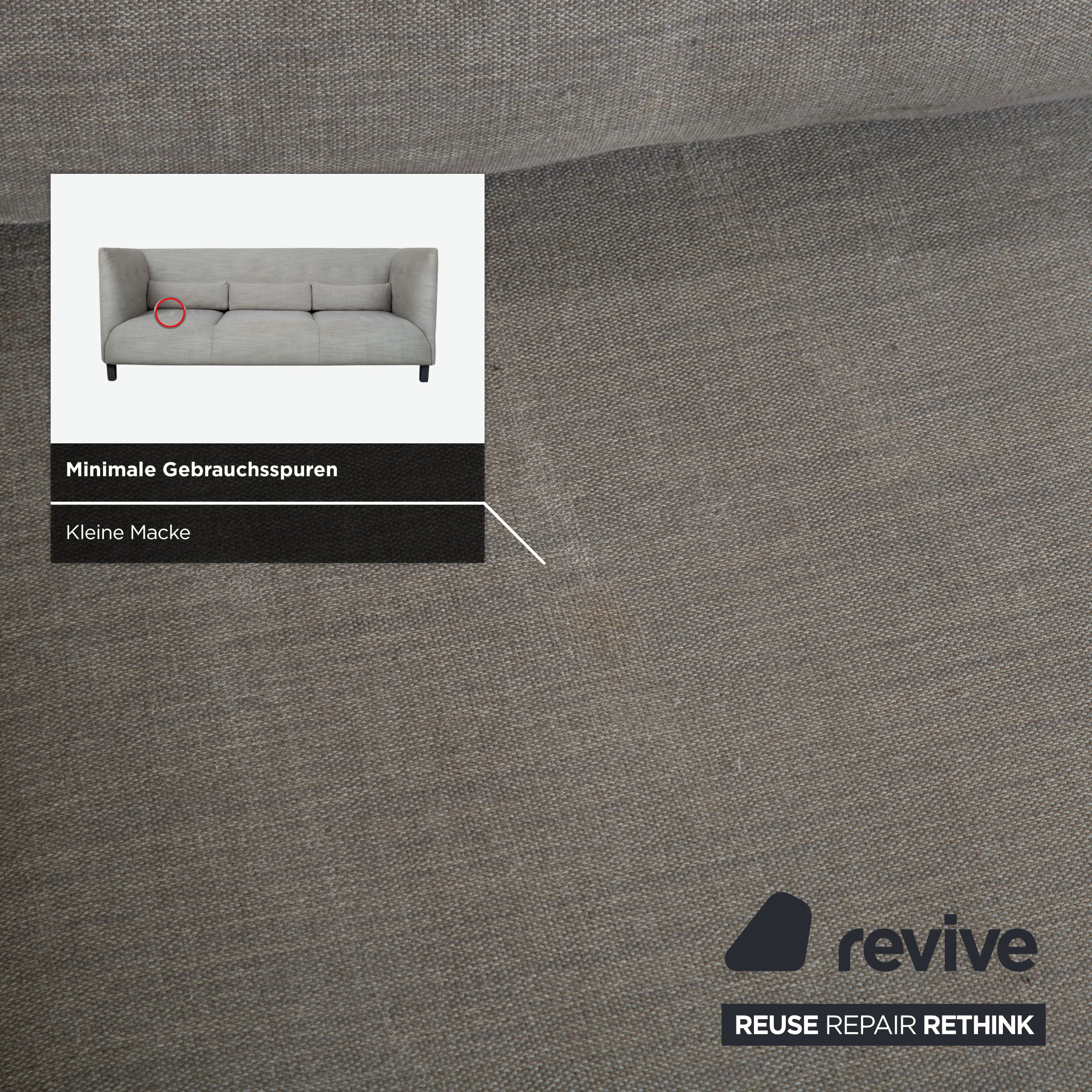 Ligne Roset MCD tyg tresitssoffa grå beige taupe soffa