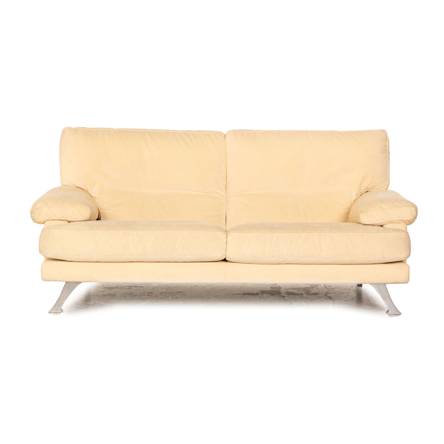 ligne roset melody leather two seater cream sofa couch