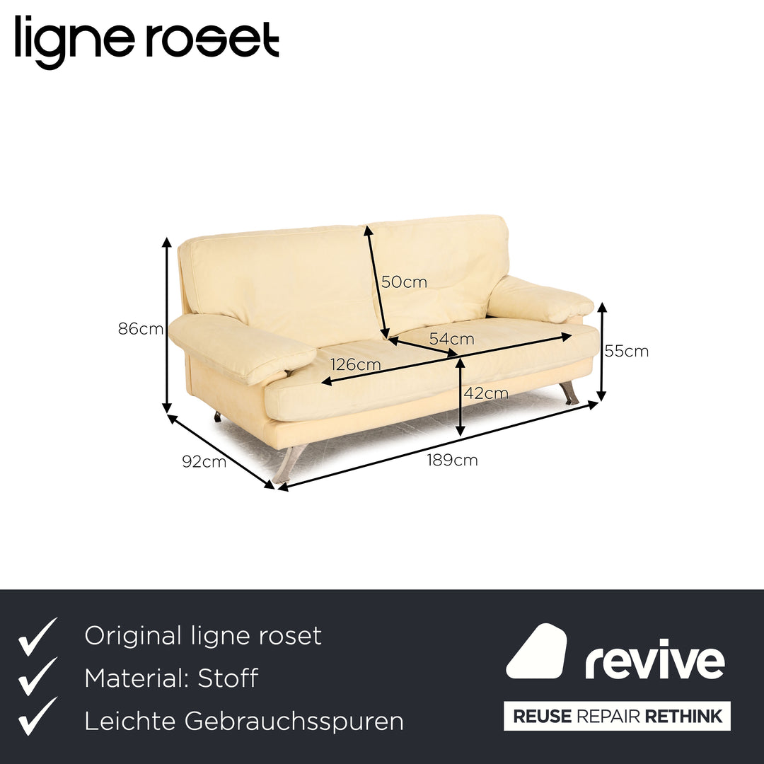 ligne roset melody fabric two seater cream sofa couch