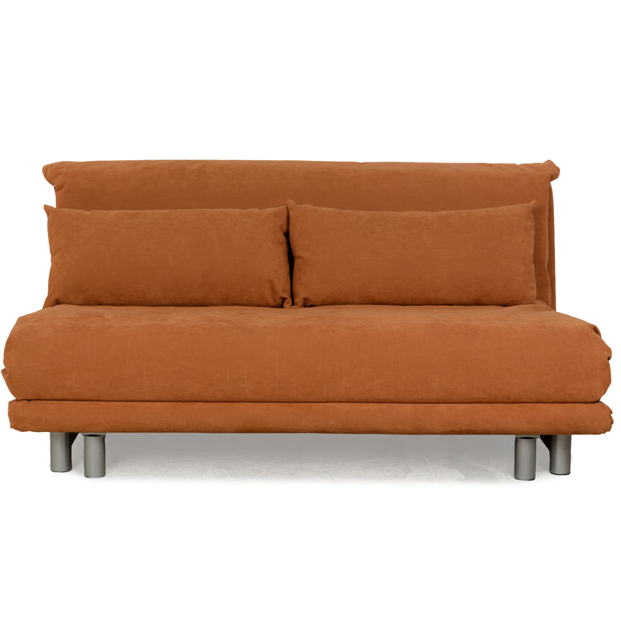 ligne roset Multy Alcantara Dreisitzer Hellbraun Orange manuelle Funktion Sofa Couch Schlafsofa