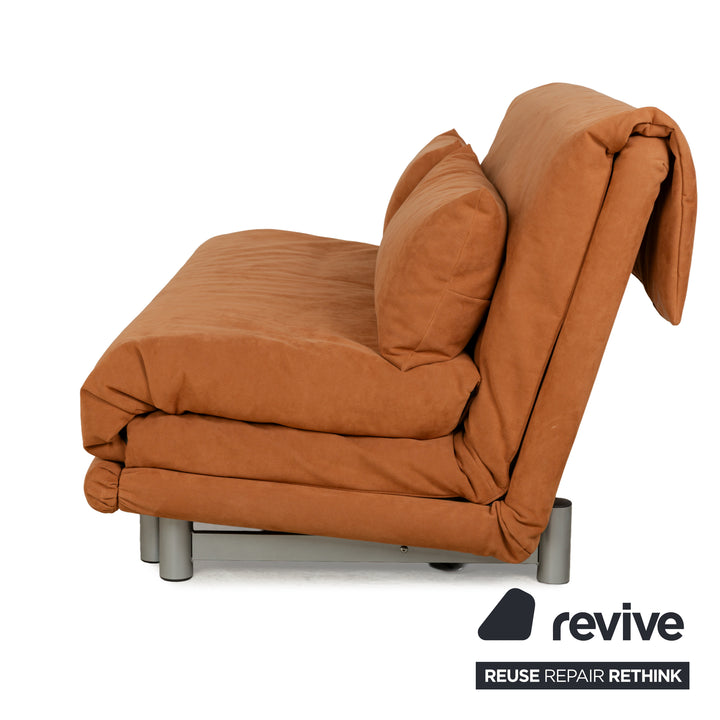 ligne roset Multy Alcantara Dreisitzer Hellbraun Orange manuelle Funktion Sofa Couch Schlafsofa