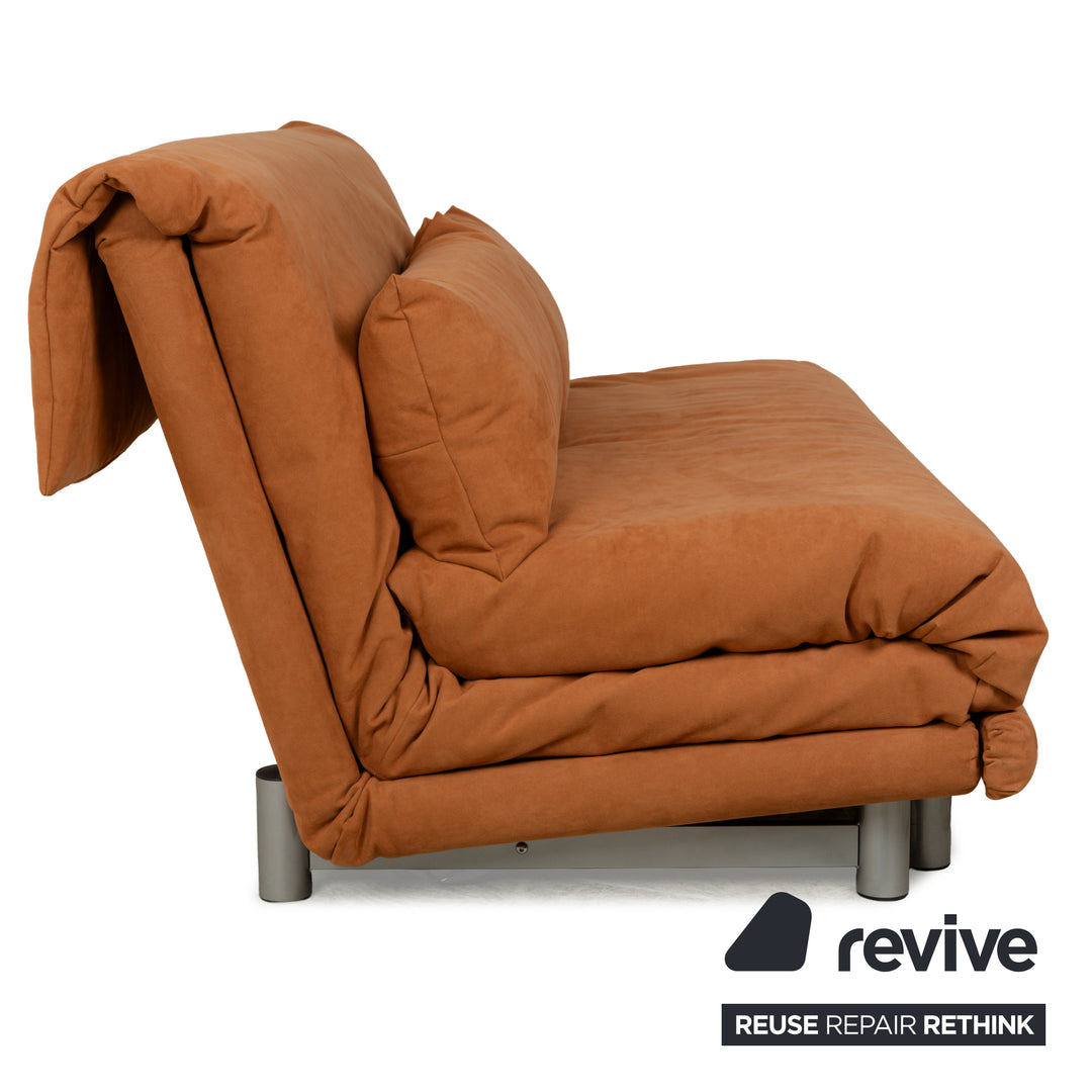 ligne roset Multy Alcantara Dreisitzer Hellbraun Orange manuelle Funktion Sofa Couch Schlafsofa