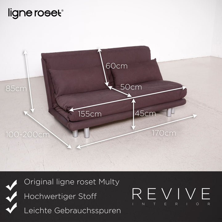 ligne roset Multy designer fabric sofa gray three-seater couch function sofa bed sofa bed #8164
