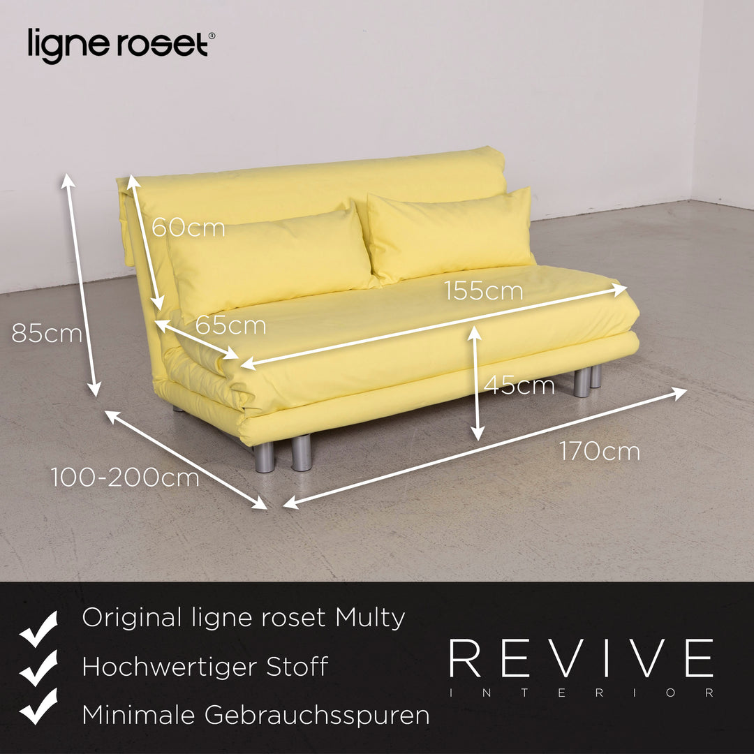 ligne roset Multy Calin Designer Stoff Sofa Garnitur Gelb Dreisitzer Sessel Couch Funktion #8319