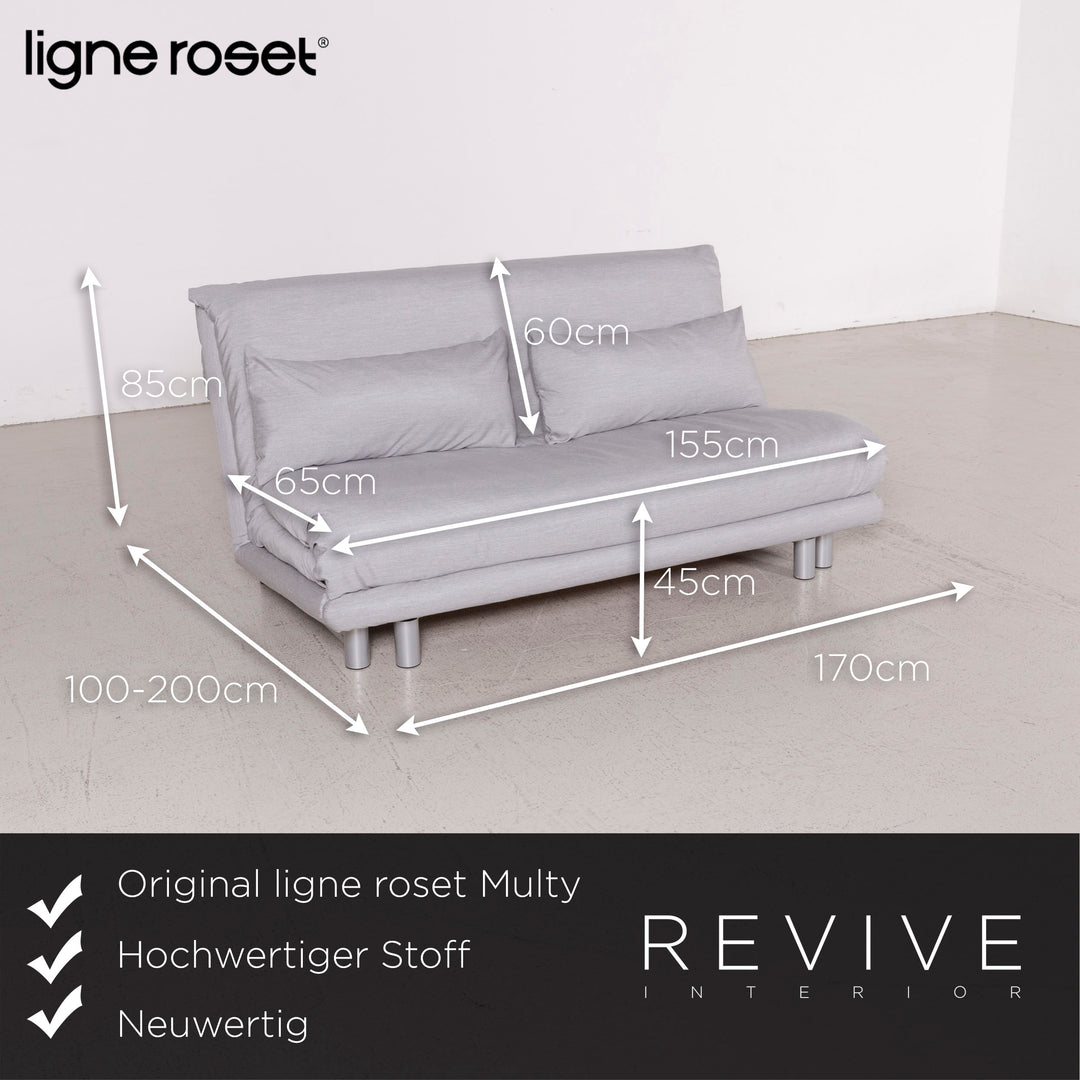 ligne roset Multy Designer Stoff Sofa Grau Zweisitzer Couch Funktion #7985
