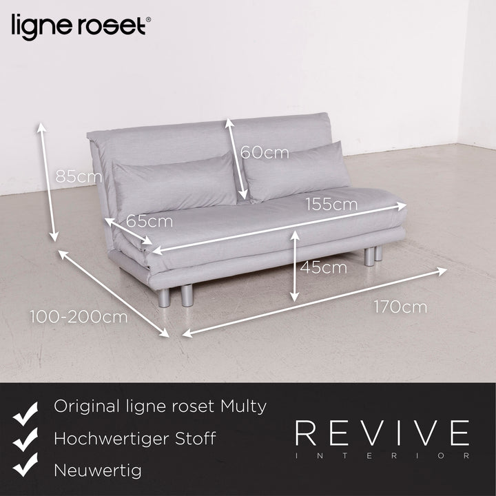 ligne roset Multy Designer Stoff Sofa Grau Zweisitzer Couch Funktion #7985