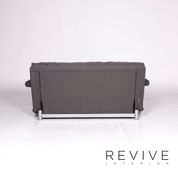 Ligne Roset Multy Designer Fabric Sofa Gray Three Seater Sofa Bed Couch #9215