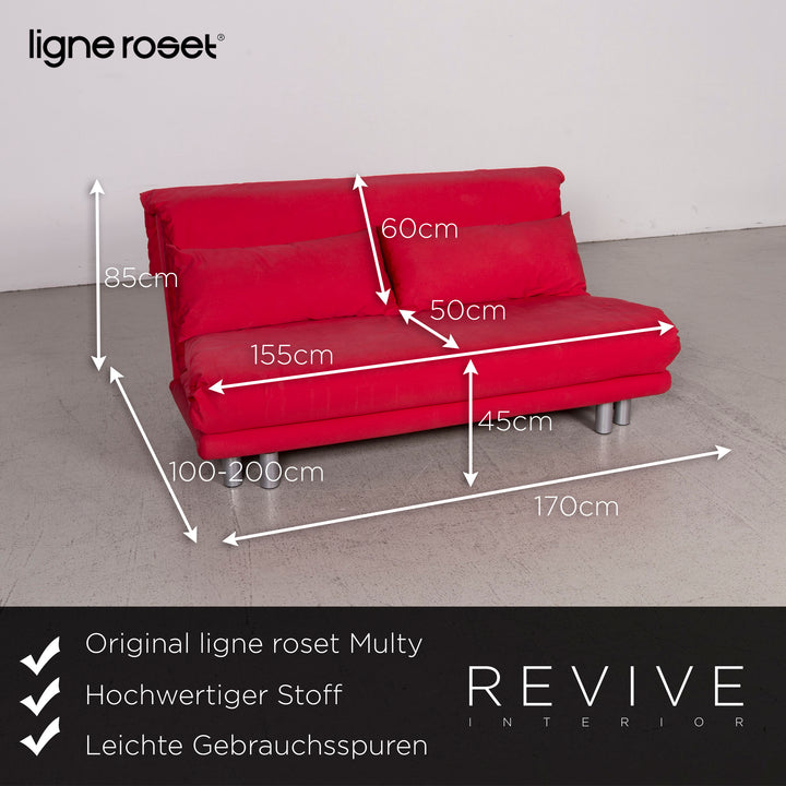 ligne roset Multy Designer Stoff Sofa Rot Zweisitzer Couch #8132