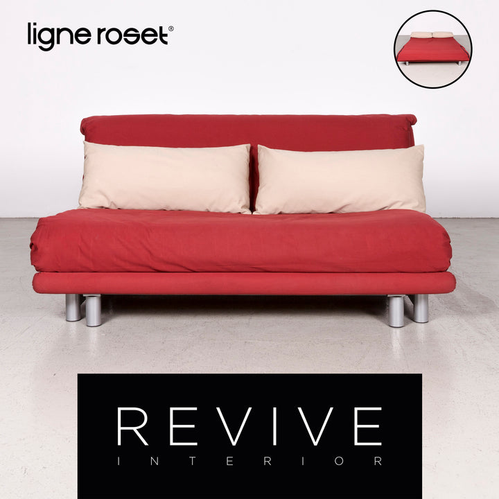 ligne roset Multy Designer Stoff Sofa Rot Zweisitzer Couch Funktion Bett Schlaffunktion #7769