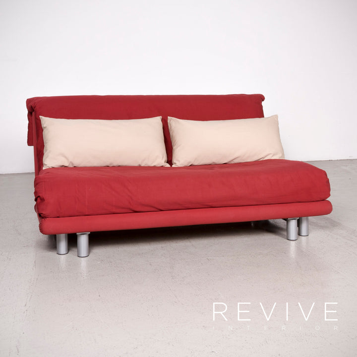 ligne roset Multy Designer Stoff Sofa Rot Zweisitzer Couch Funktion Bett Schlaffunktion #7769