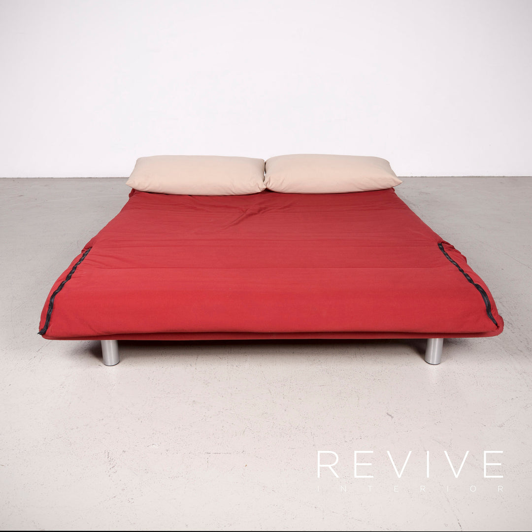 ligne roset Multy Designer Stoff Sofa Rot Zweisitzer Couch Funktion Bett Schlaffunktion #7769