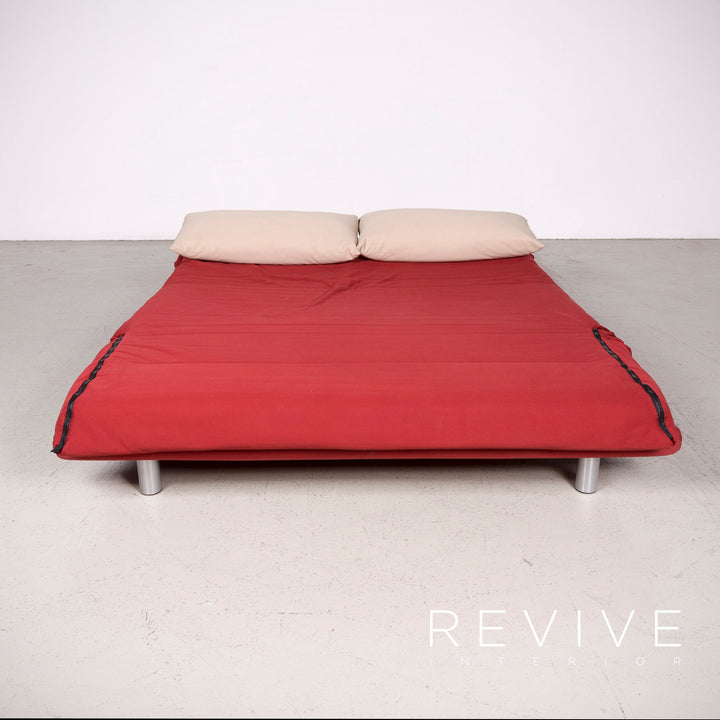 ligne roset Multy Designer Stoff Sofa Rot Zweisitzer Couch Funktion Bett Schlaffunktion #7769