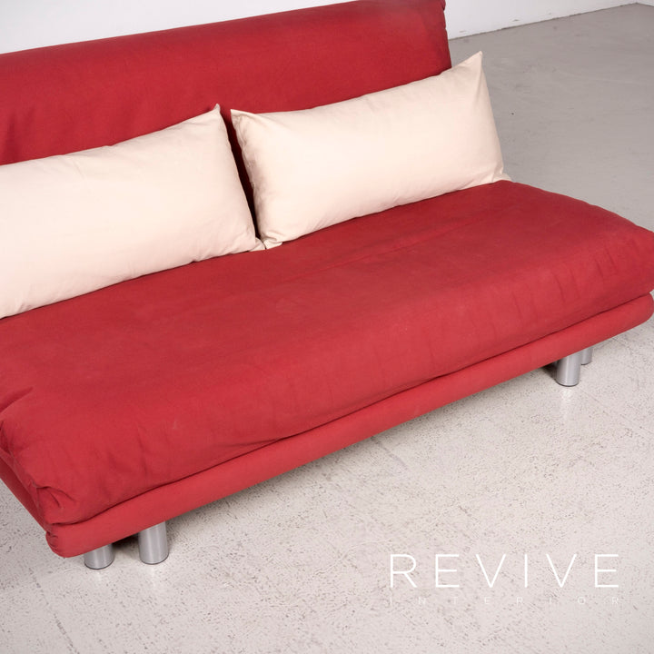 ligne roset Multy Designer Stoff Sofa Rot Zweisitzer Couch Funktion Bett Schlaffunktion #7769