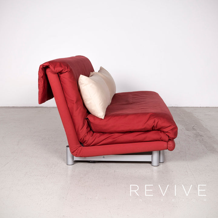 ligne roset Multy Designer Stoff Sofa Rot Zweisitzer Couch Funktion Bett Schlaffunktion #7769
