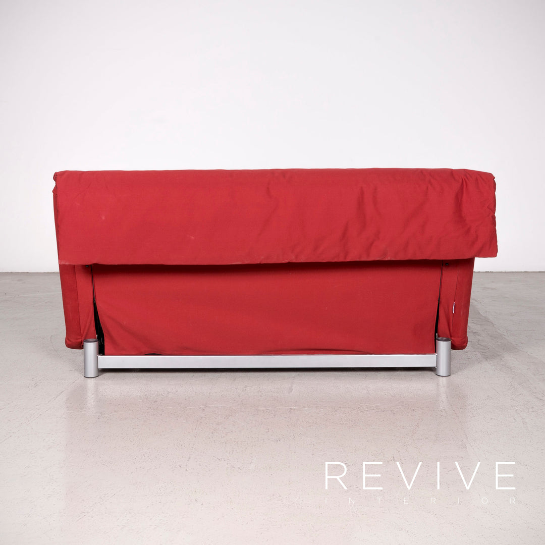 ligne roset Multy Designer Stoff Sofa Rot Zweisitzer Couch Funktion Bett Schlaffunktion #7769