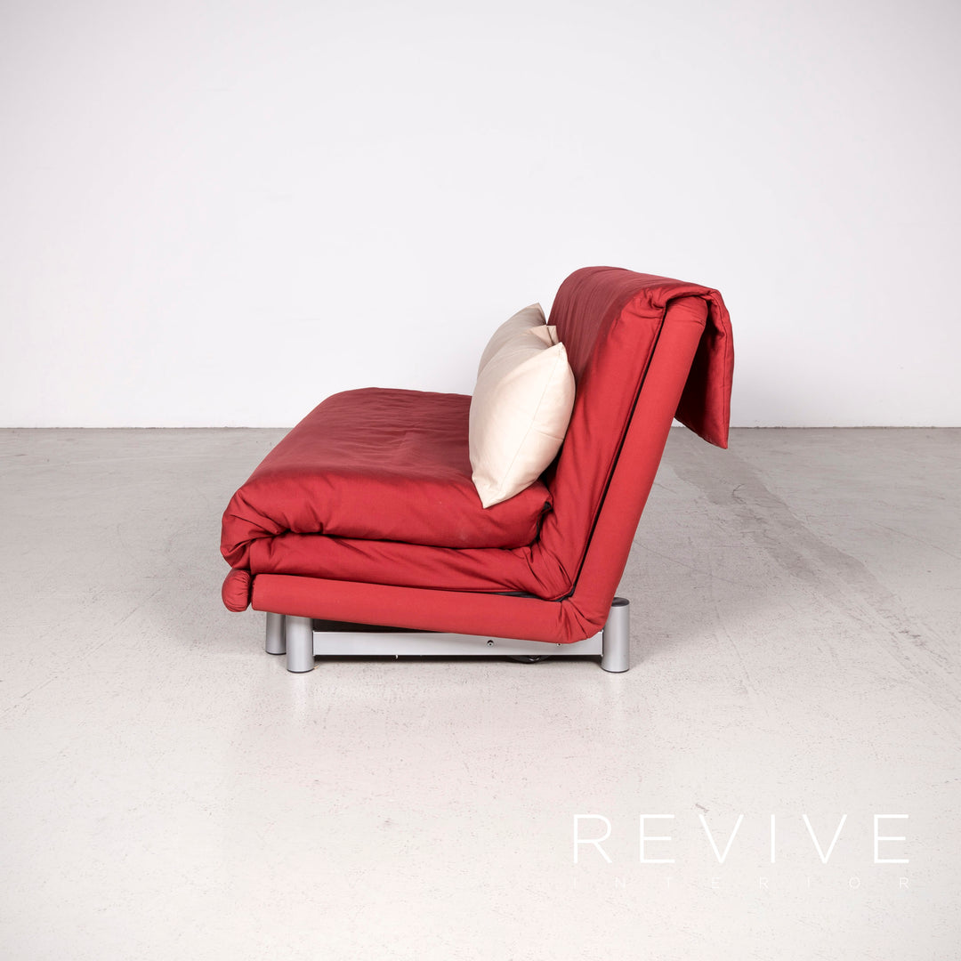 ligne roset Multy Designer Stoff Sofa Rot Zweisitzer Couch Funktion Bett Schlaffunktion #7769