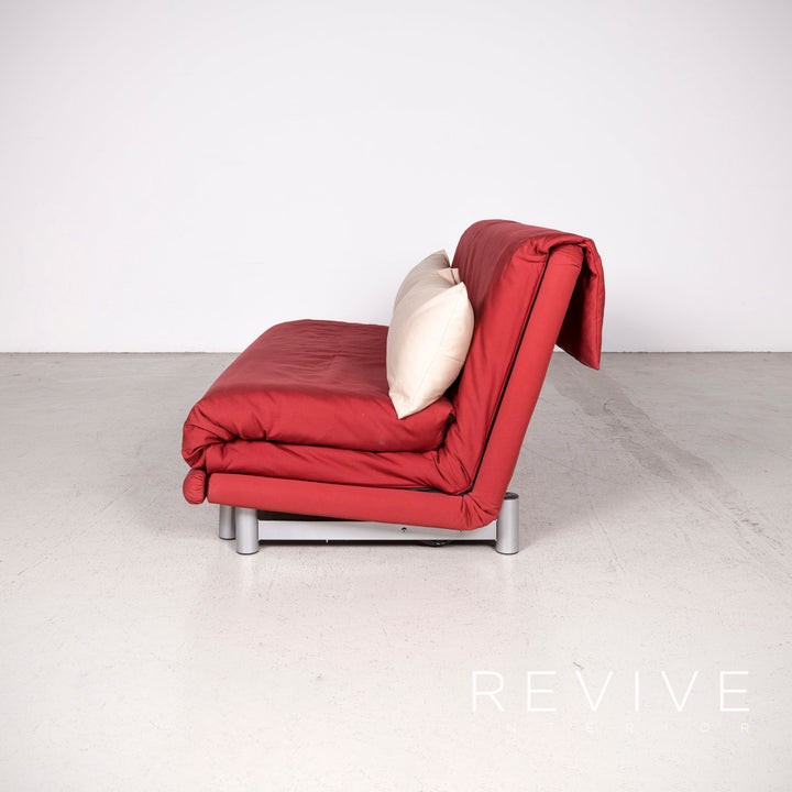 ligne roset Multy Designer Stoff Sofa Rot Zweisitzer Couch Funktion Bett Schlaffunktion #7769