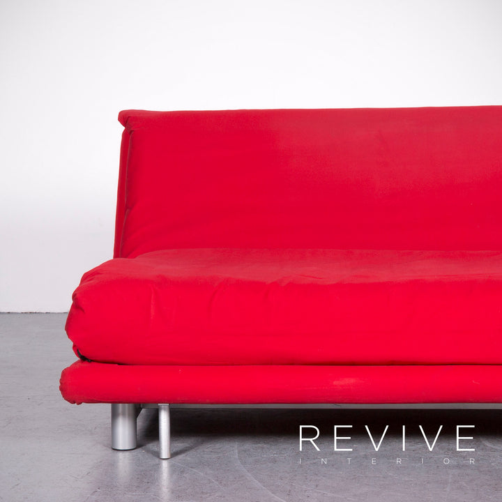 ligne roset Multy Designer Stoff Sofa Rot Dreisitzer Schlafcouch Funktion #6986
