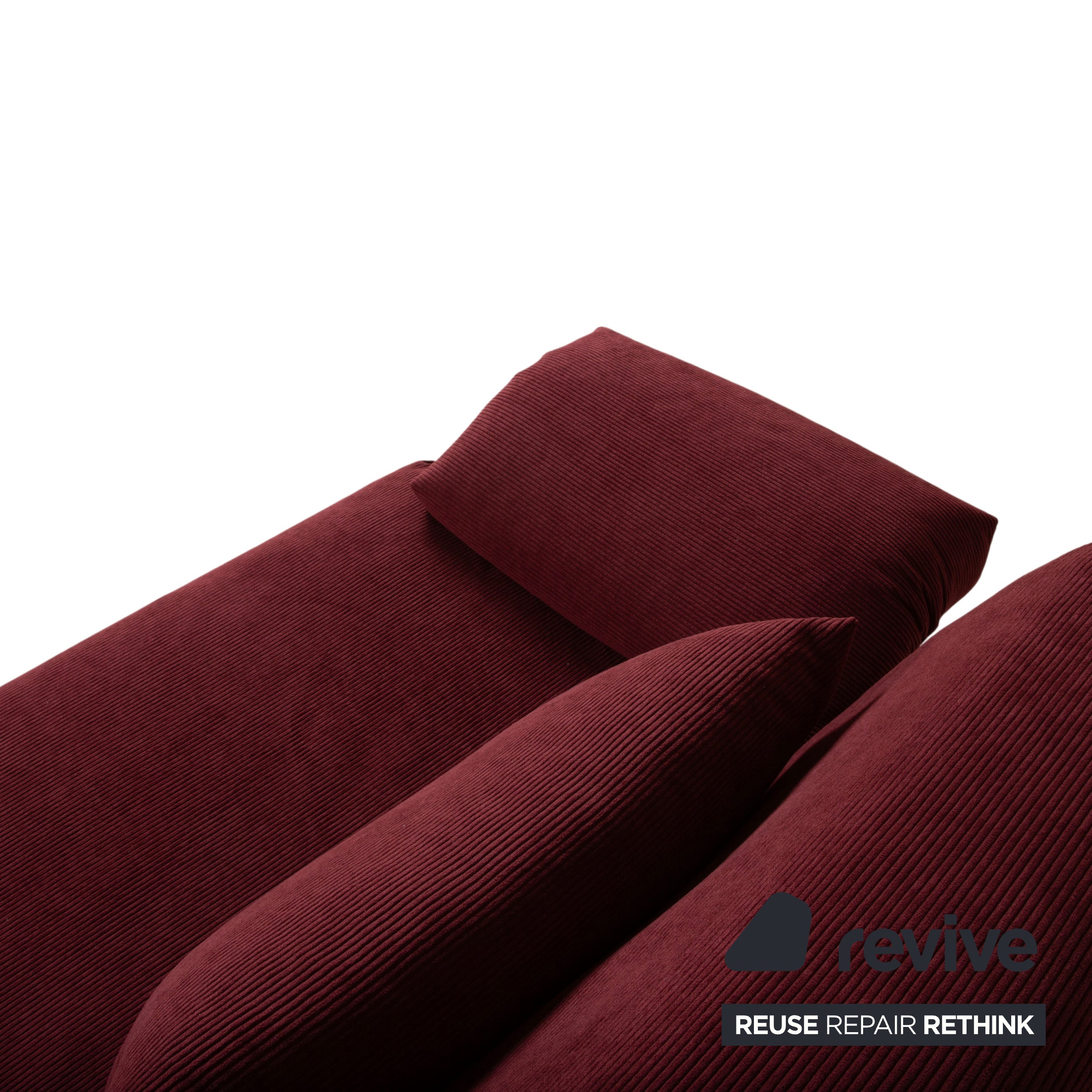Ligne Roset Multy Dreisitzer Armlehnen Cord Stoff Rot manuelle Schlaffunktion Sofa Couch Neubezug ALUNA 248