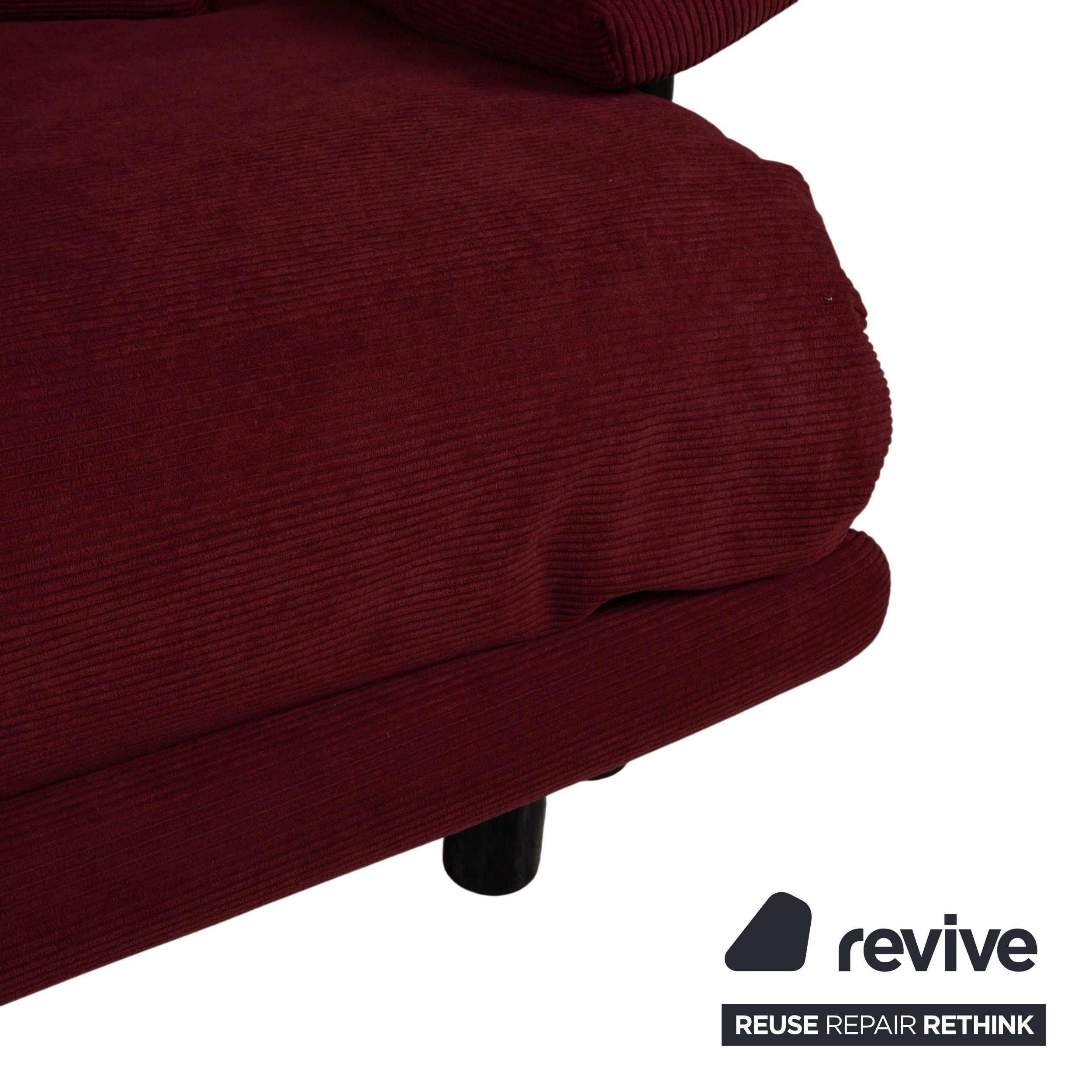 Ligne Roset Multy Dreisitzer Armlehnen Cord Stoff Rot manuelle Schlaffunktion Sofa Couch Neubezug ALUNA 248