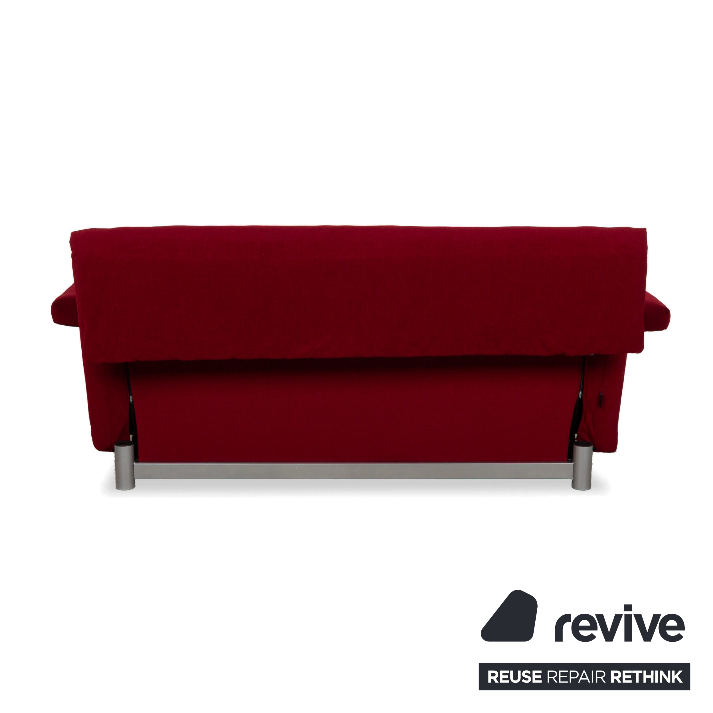 Ligne Roset Multy Three-seater Armrests Fabric Red White Silver manual sleeping function sofa bed newly upholstered