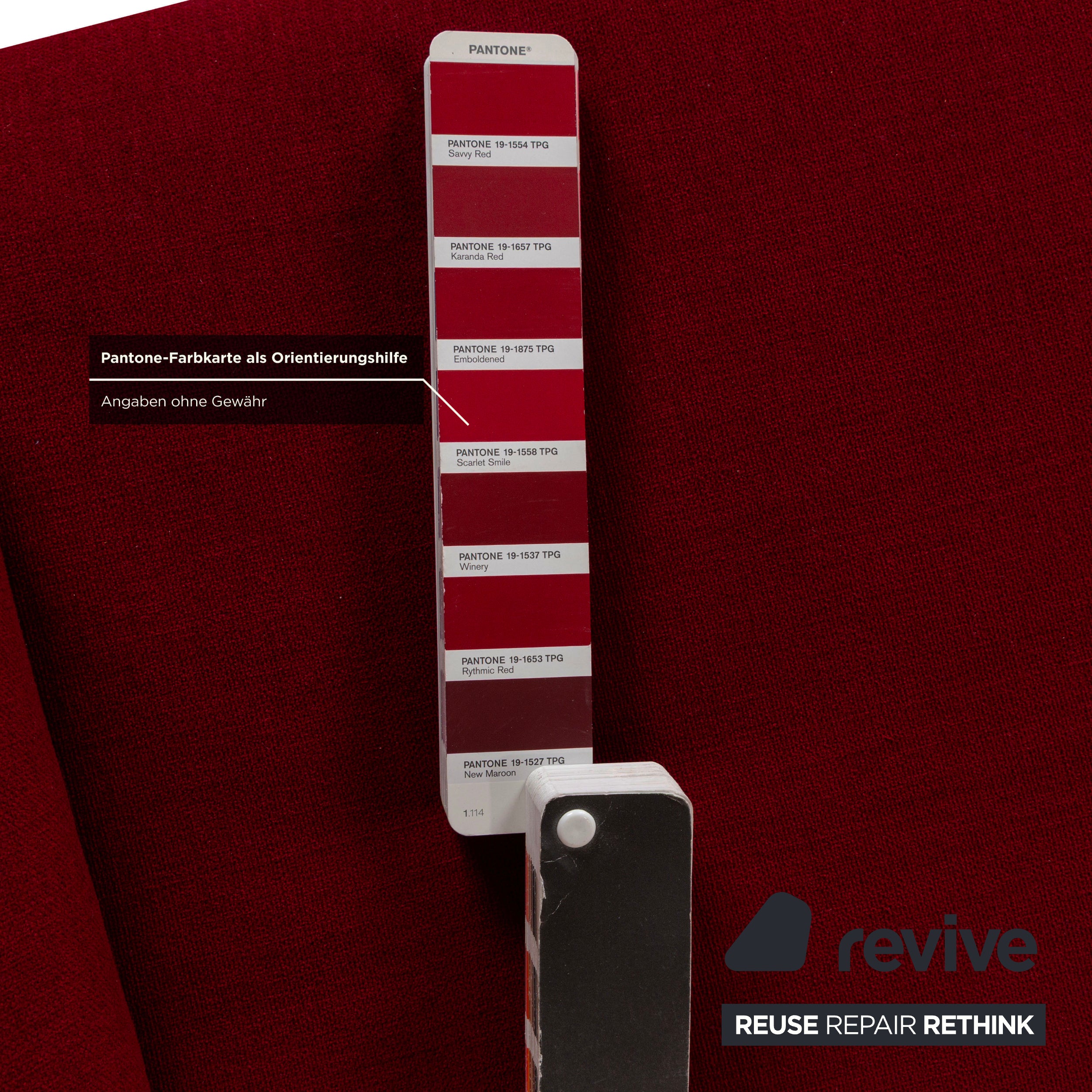 Ligne Roset Multy Three-seater Armrests Fabric Red White Silver manual sleeping function sofa bed newly upholstered