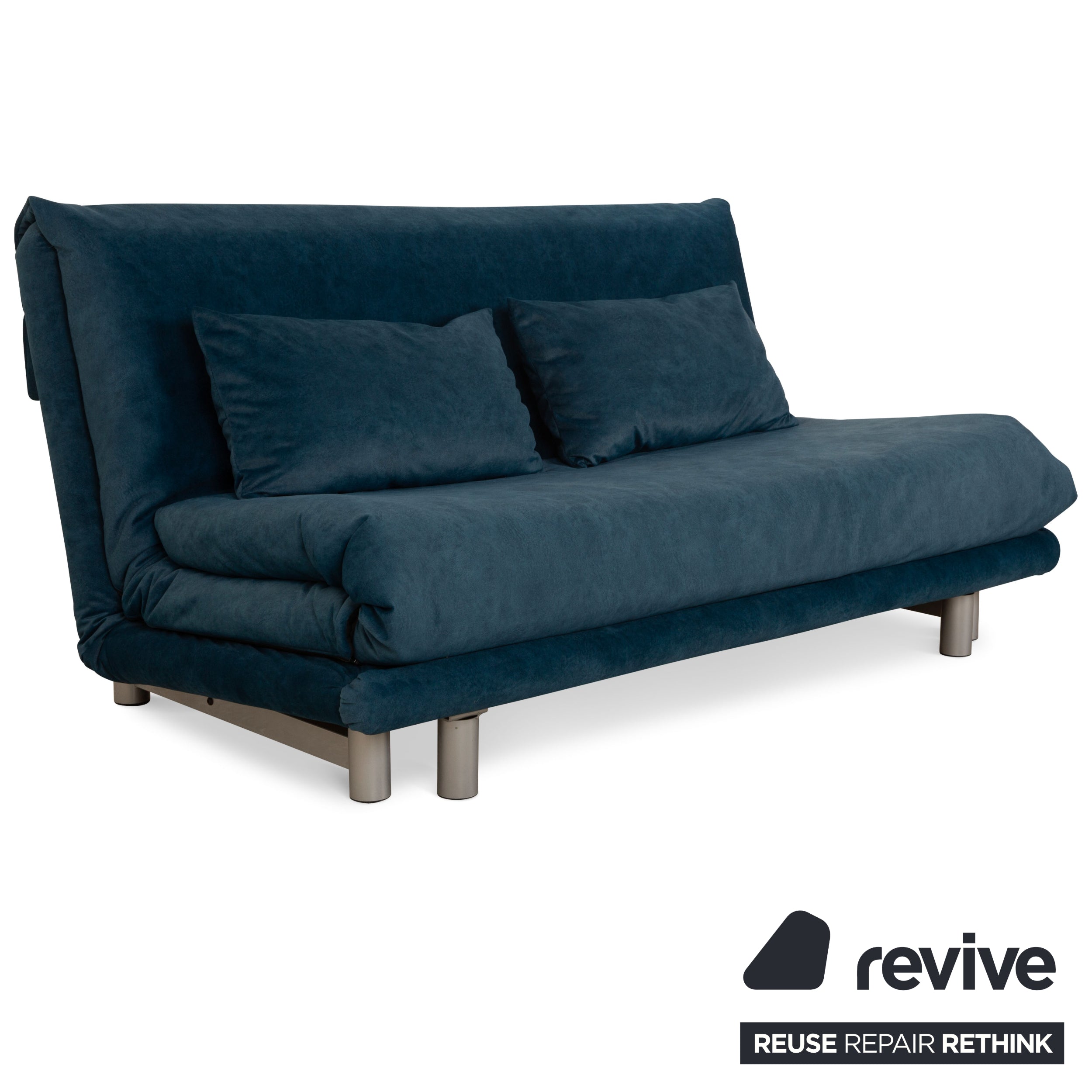 Ligne Roset Multy Canapé 3 Places Bleu Pétrole Canapé Lit Fonction Manuelle Sellerie Neuf