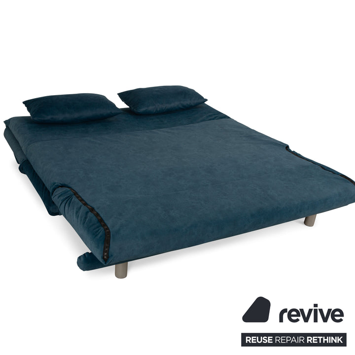 Ligne Roset Multy Dreisitzer Blau Petrol Schlafsofa Couch Sofa manuelle Funktion Neubezug