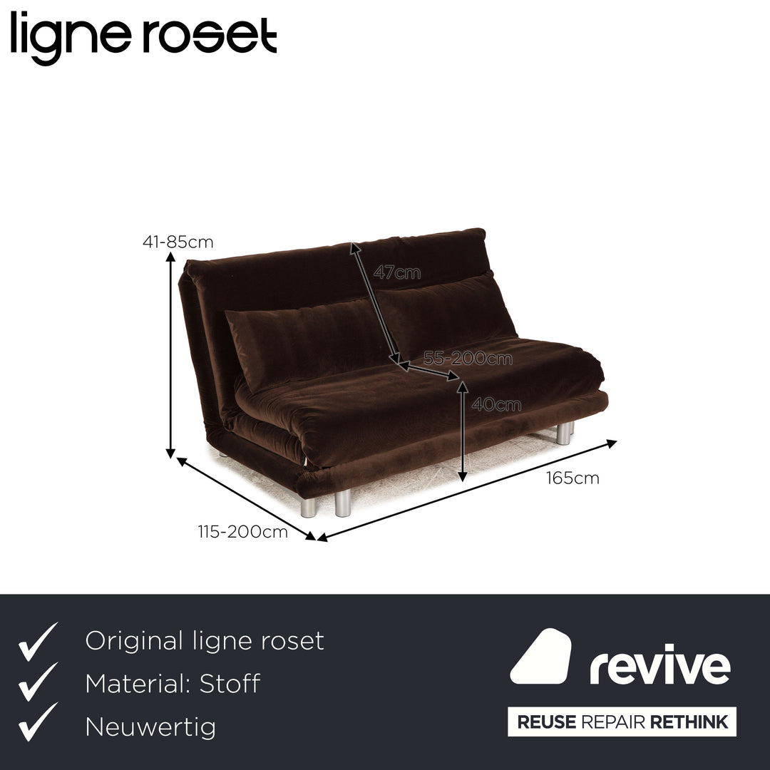 Ligne Roset Multy Dreisitzer Braun Schlafsofa Couch Stoff