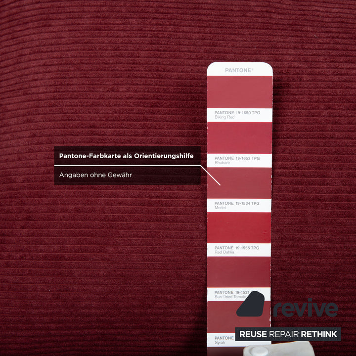 Ligne Roset Multy Dreisitzer Armlehnen Cord Stoff Rot manuelle Schlaffunktion Sofa Couch Neubezug