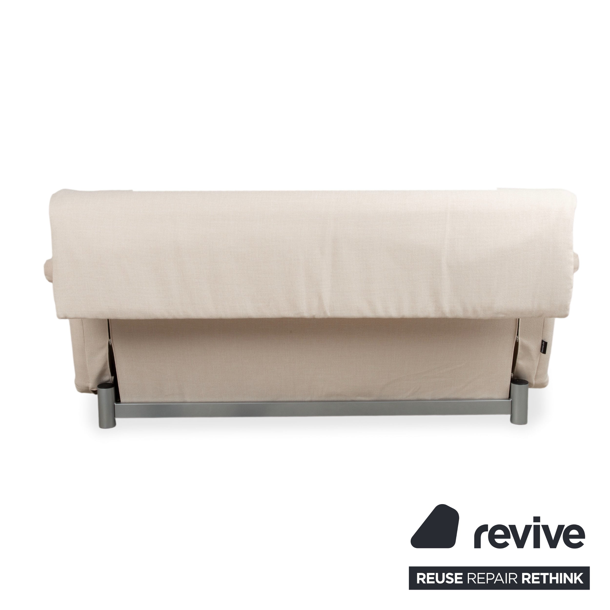 Ligne Roset Multy Three-Seater Cream White Manual Function Sofa Couch Sofa Bed Reupholstered VIVO 607