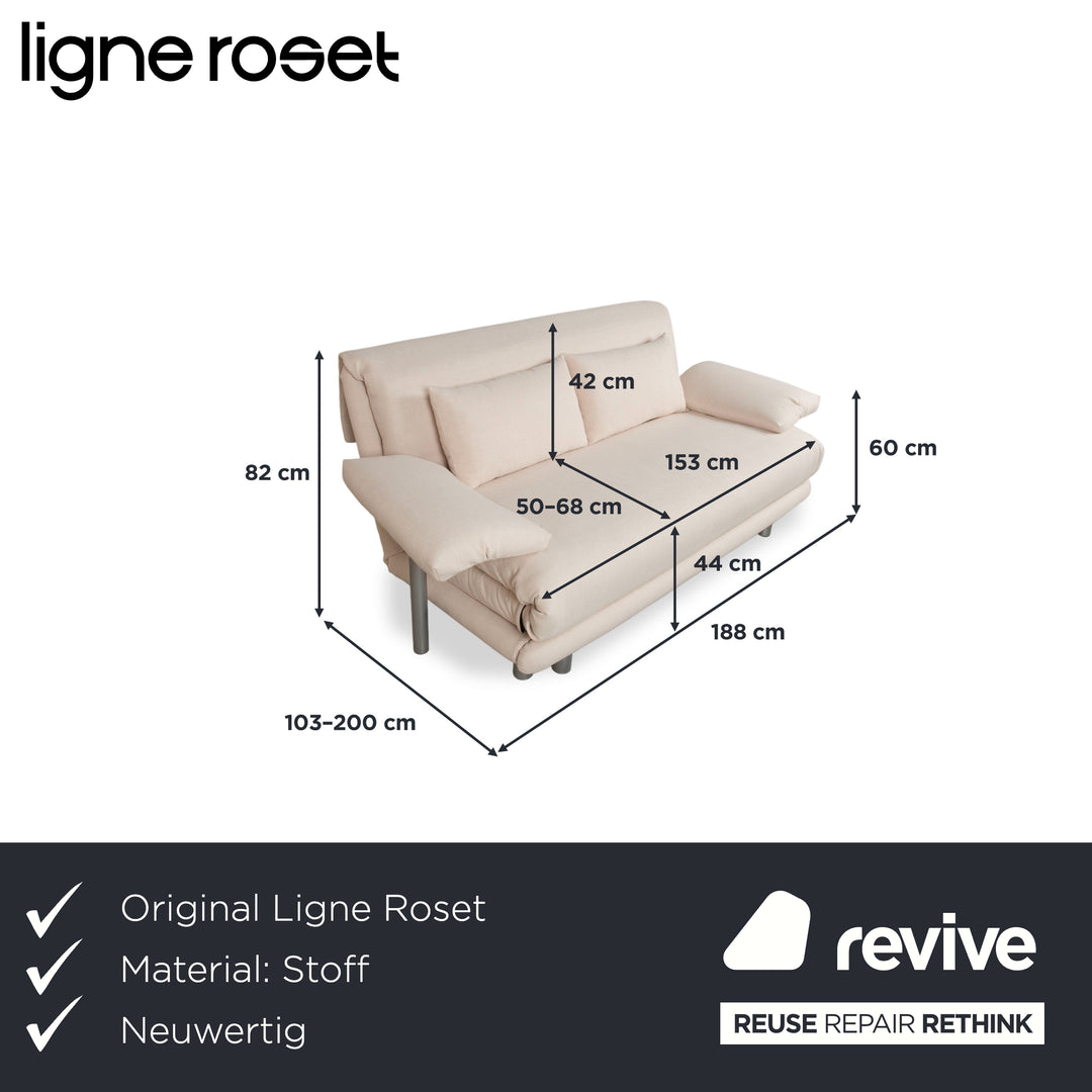 Ligne Roset Multy Canapé trois places crème blanc fonction manuelle canapé-lit housse neuve VIVO 607