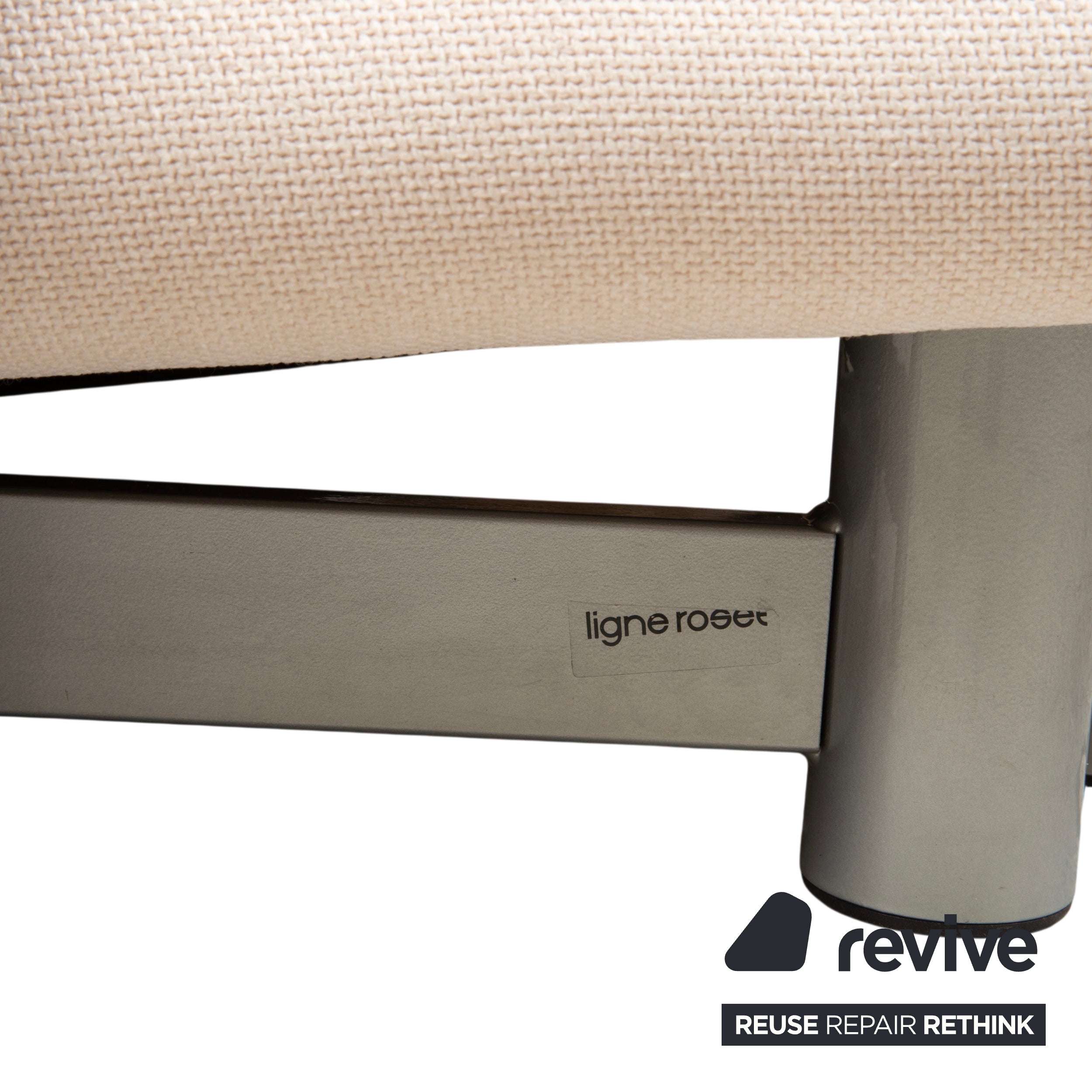 Ligne Roset Multy Three-Seater Cream White Manual Function Sofa Couch Sofa Bed Reupholstered VIVO 607