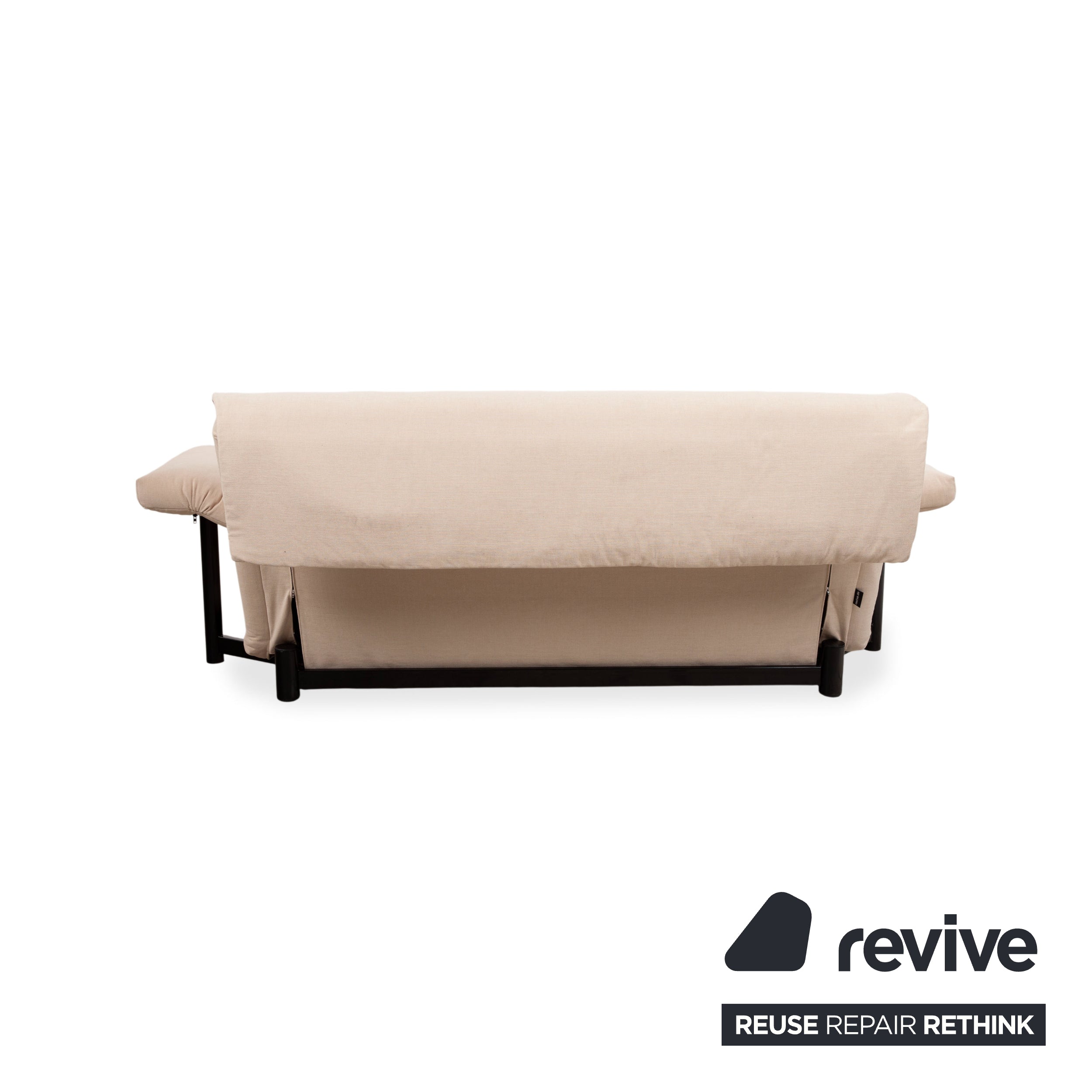 Ligne Roset Multy 3-personers creme sofa, manuel udtræksfunktion, sovesofa, nypolstret med MALOU 110 inkl. armlæn