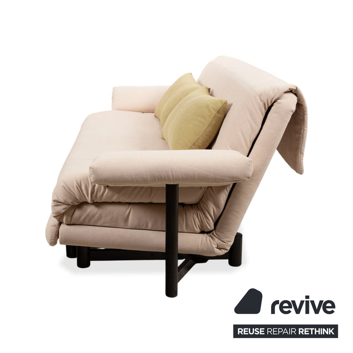 Ligne Roset Multy Dreisitzer Creme Sofa Couch manuelle Ausziehfunktion Schlafsofa Neubezug MALOU 110 inkl. Armlehnen