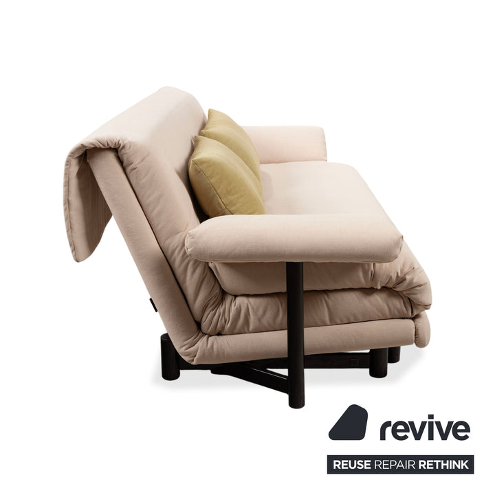 Divano a tre posti Ligne Roset Multy, colore crema, funzione letto manuale, rivestimento nuovo MALOU 110, inclusi braccioli