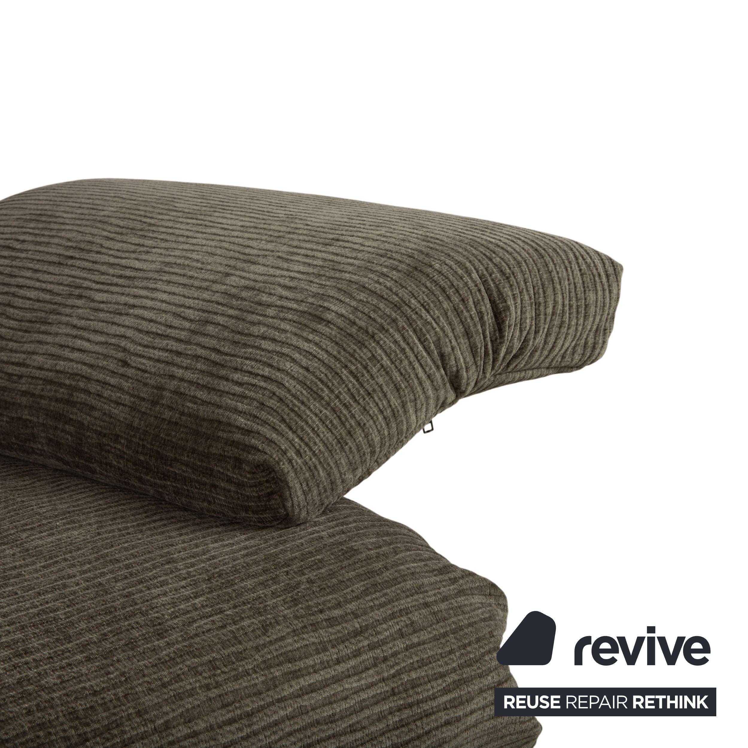 Ligne Roset Multy Three-Seater Fabric Green Brown Ochre Recovered ELENI 211 Manual Function Sofa Bed