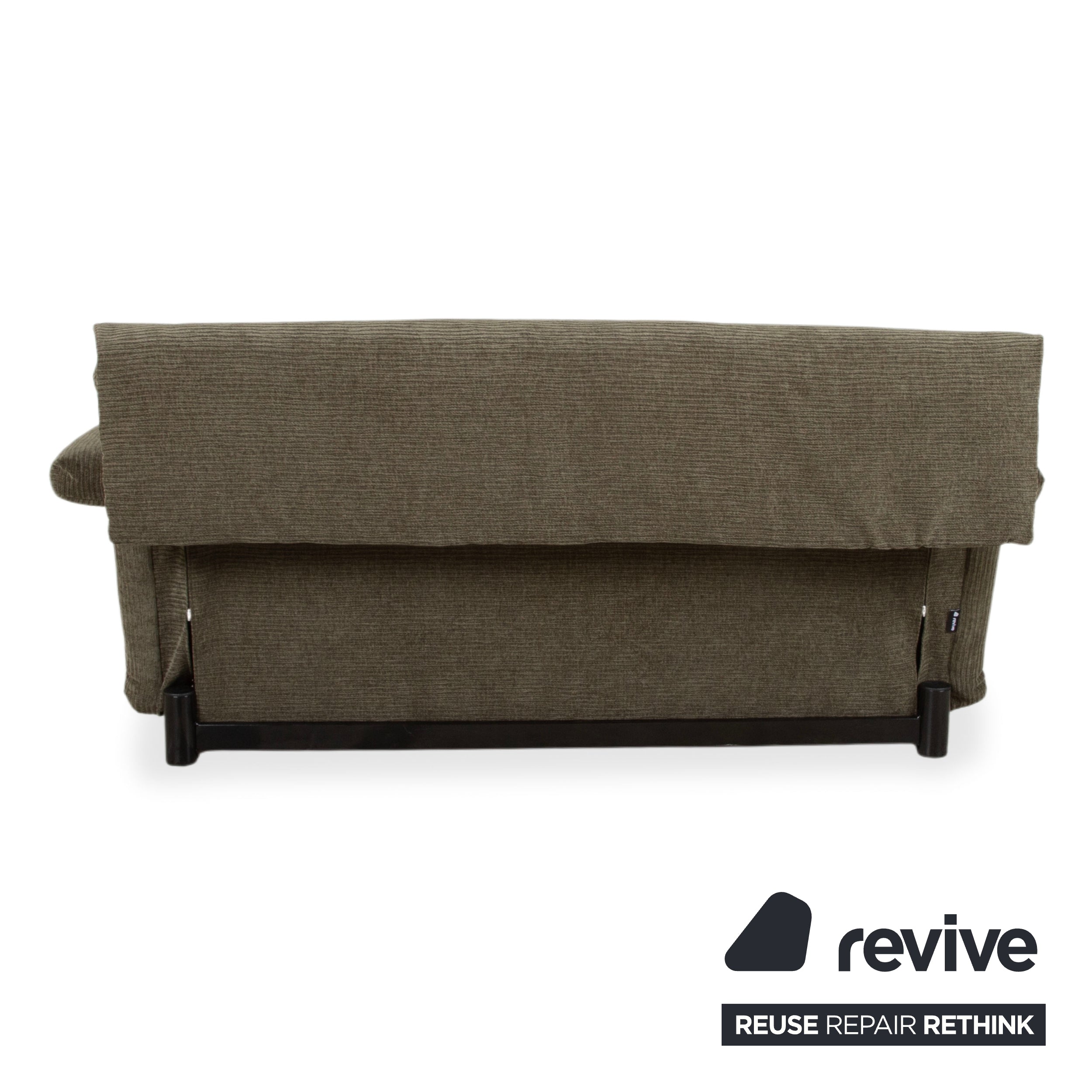 Ligne Roset Multy Three-Seater Fabric Green Brown Ochre Recovered ELENI 211 Manual Function Sofa Bed