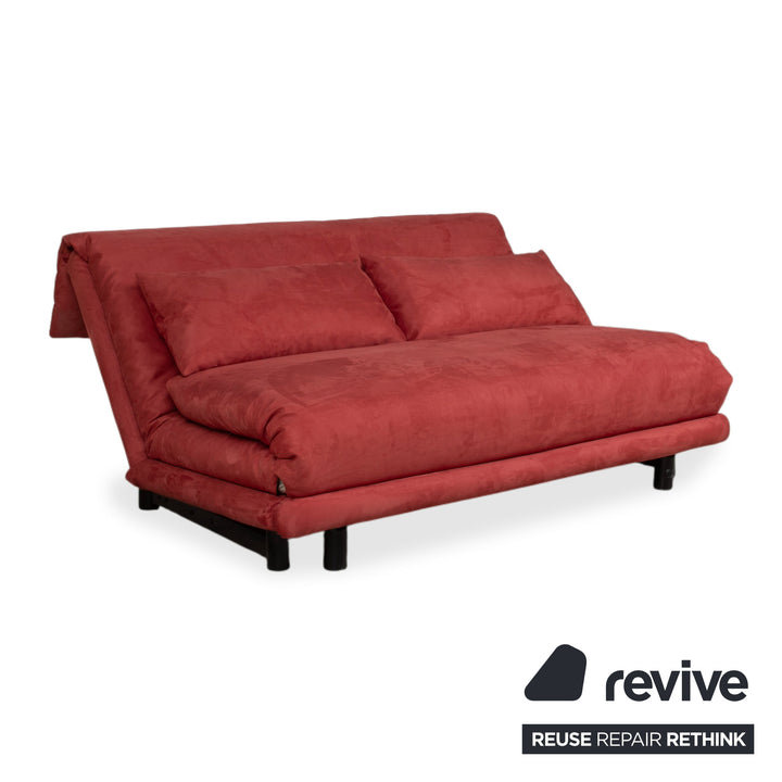 Ligne Roset Multy Dreisitzer Stoff Rot Orange Schwarz manuelle Schlaffunktion Schlafsofa Couch Neubezug