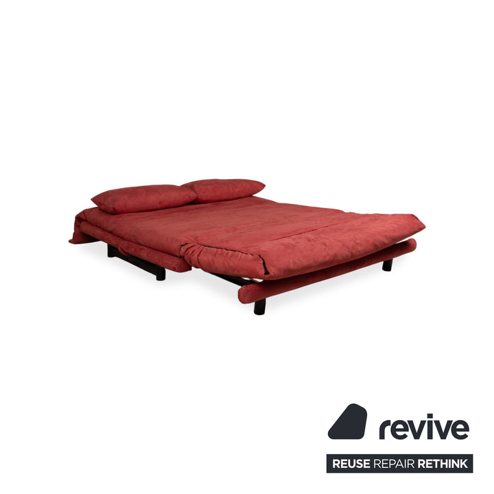 Ligne Roset Multy Dreisitzer Stoff Rot Orange Schwarz manuelle Schlaffunktion Schlafsofa Couch Neubezug