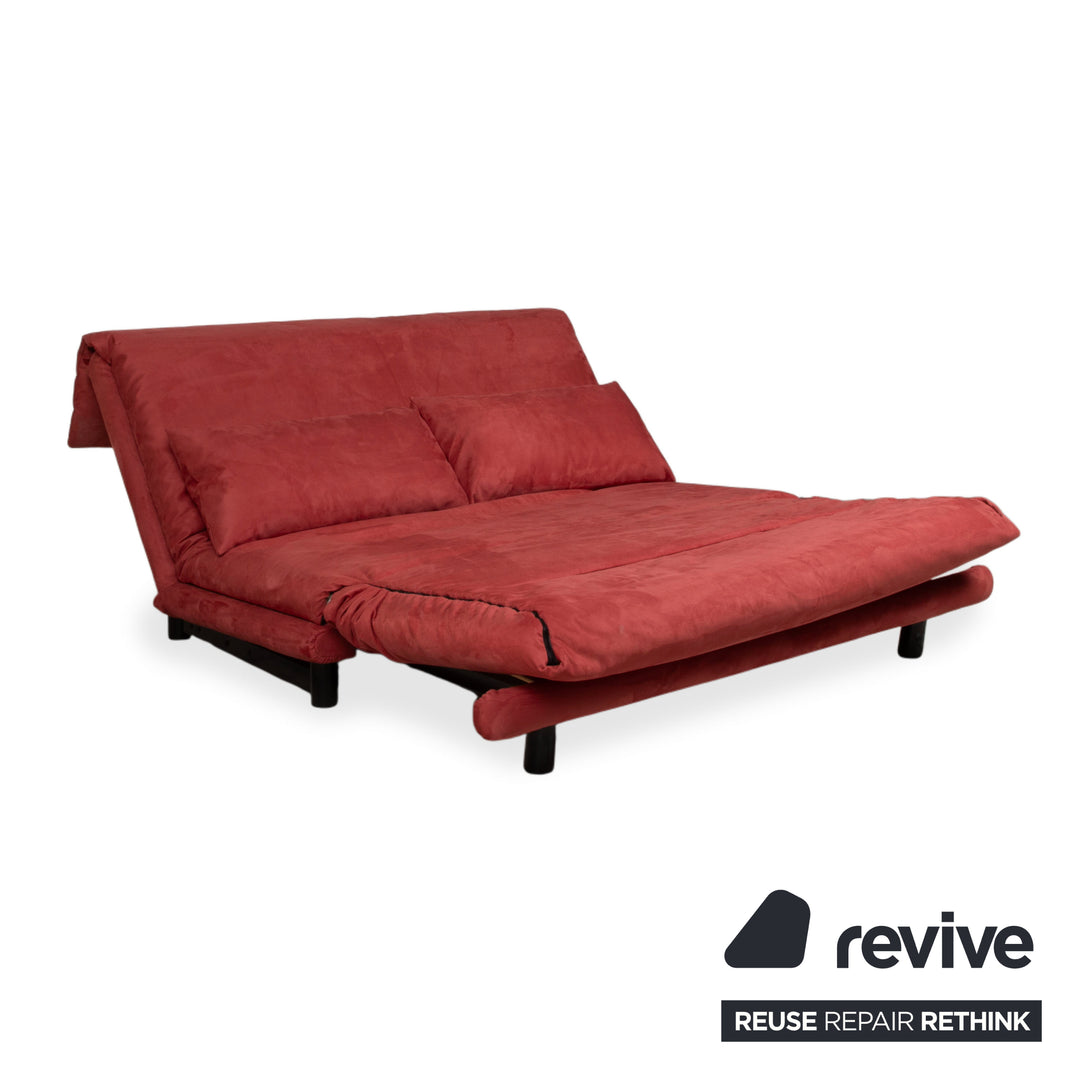 Ligne Roset Multy Dreisitzer Stoff Rot Orange Schwarz manuelle Schlaffunktion Schlafsofa Couch Neubezug