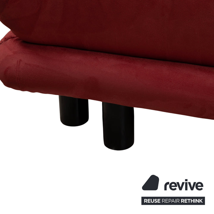 Ligne Roset Multy Dreisitzer Stoff Rot Orange Schwarz manuelle Schlaffunktion Schlafsofa Couch Neubezug