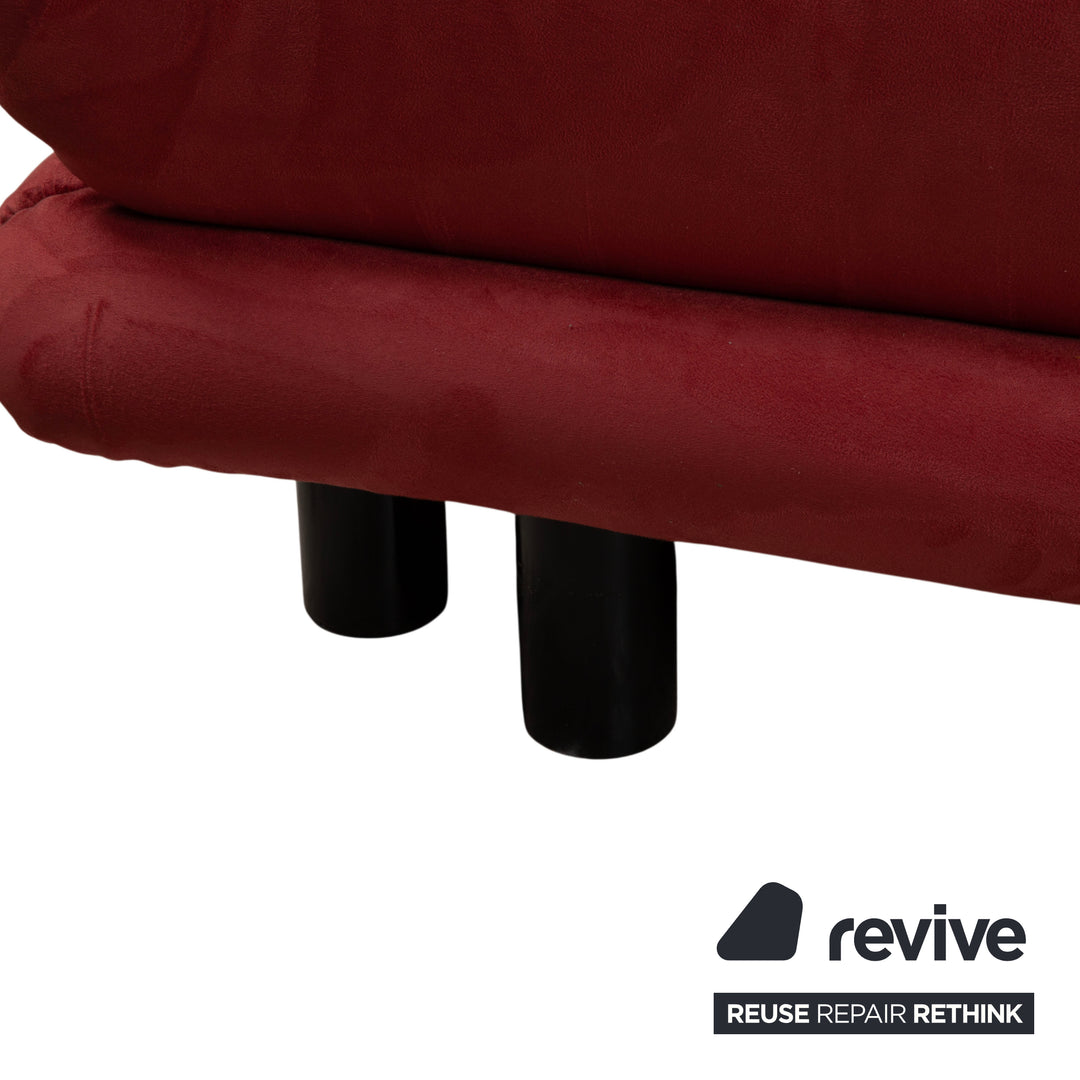 Ligne Roset Multy Dreisitzer Stoff Rot Orange Schwarz manuelle Schlaffunktion Schlafsofa Couch Neubezug