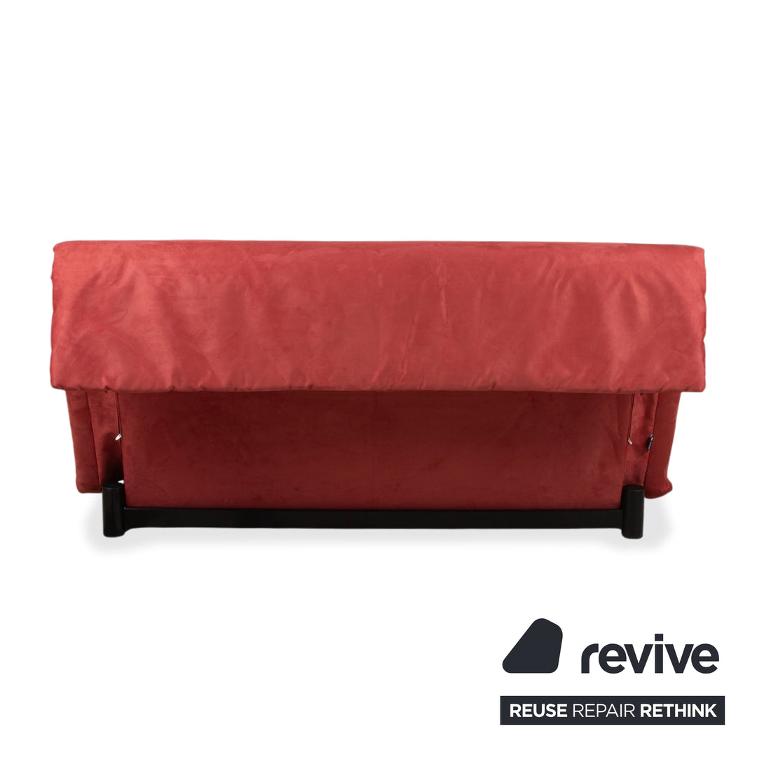 Ligne Roset Multy Dreisitzer Stoff Rot Orange Schwarz manuelle Schlaffunktion Schlafsofa Couch Neubezug