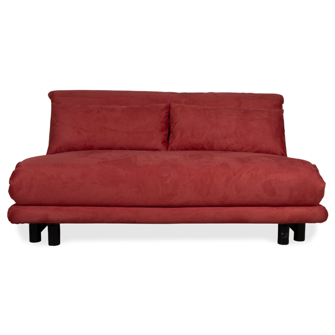 Ligne Roset Multy Dreisitzer Stoff Rot Orange Schwarz manuelle Schlaffunktion Schlafsofa Couch Neubezug