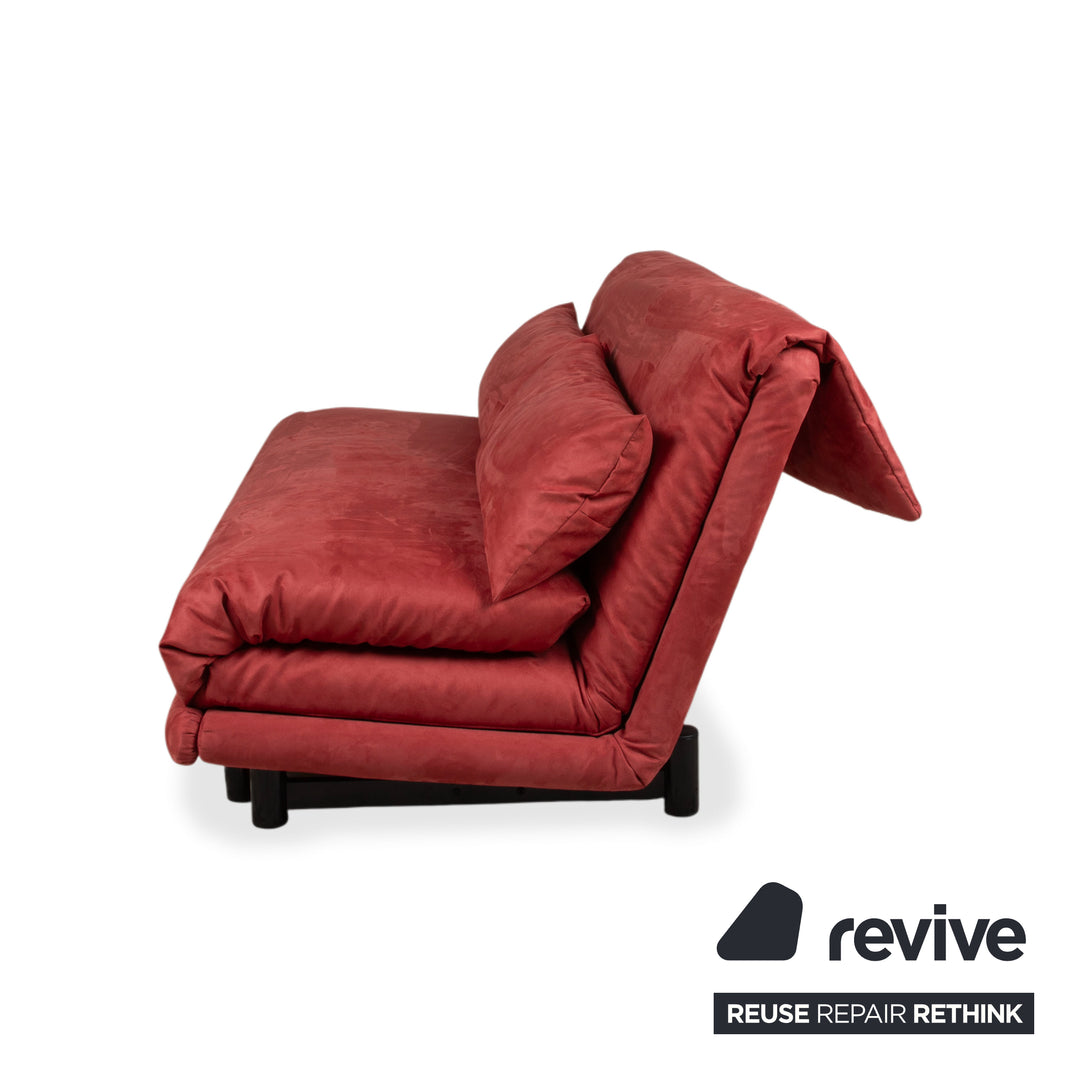 Ligne Roset Multy Dreisitzer Stoff Rot Orange Schwarz manuelle Schlaffunktion Schlafsofa Couch Neubezug