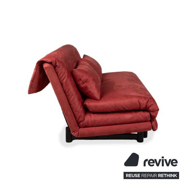 Ligne Roset Multy Dreisitzer Stoff Rot Orange Schwarz manuelle Schlaffunktion Schlafsofa Couch Neubezug
