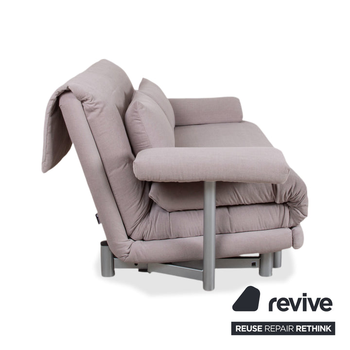 Ligne Roset Multy Stoff Dreisitzer Sofa Couch Grau manuelle Funktion Schlafsofa Neubezug MALOU 115
