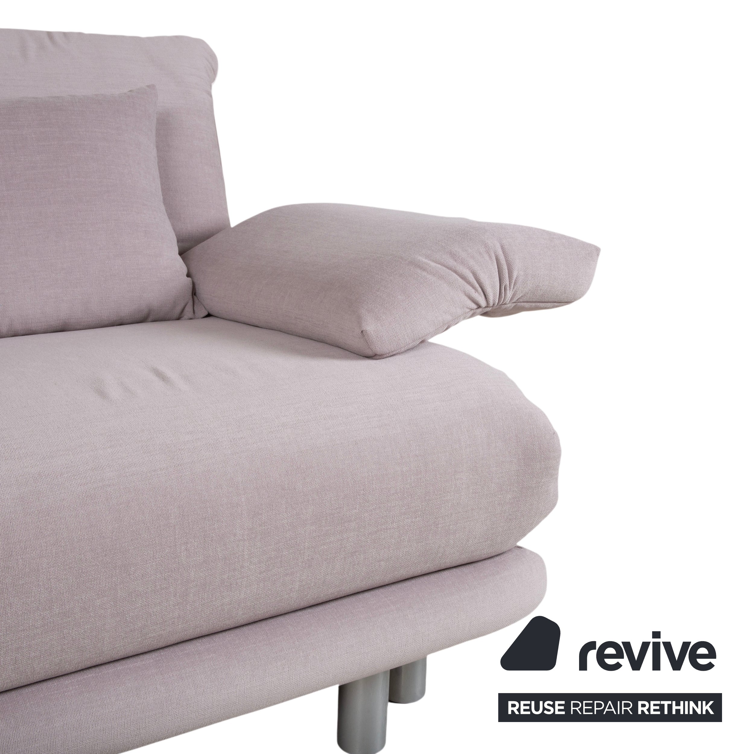 Ligne Roset Multy Fabric Three-Seater Sofa Grey Manual Function Sofa Bed Reupholstered MALOU 115