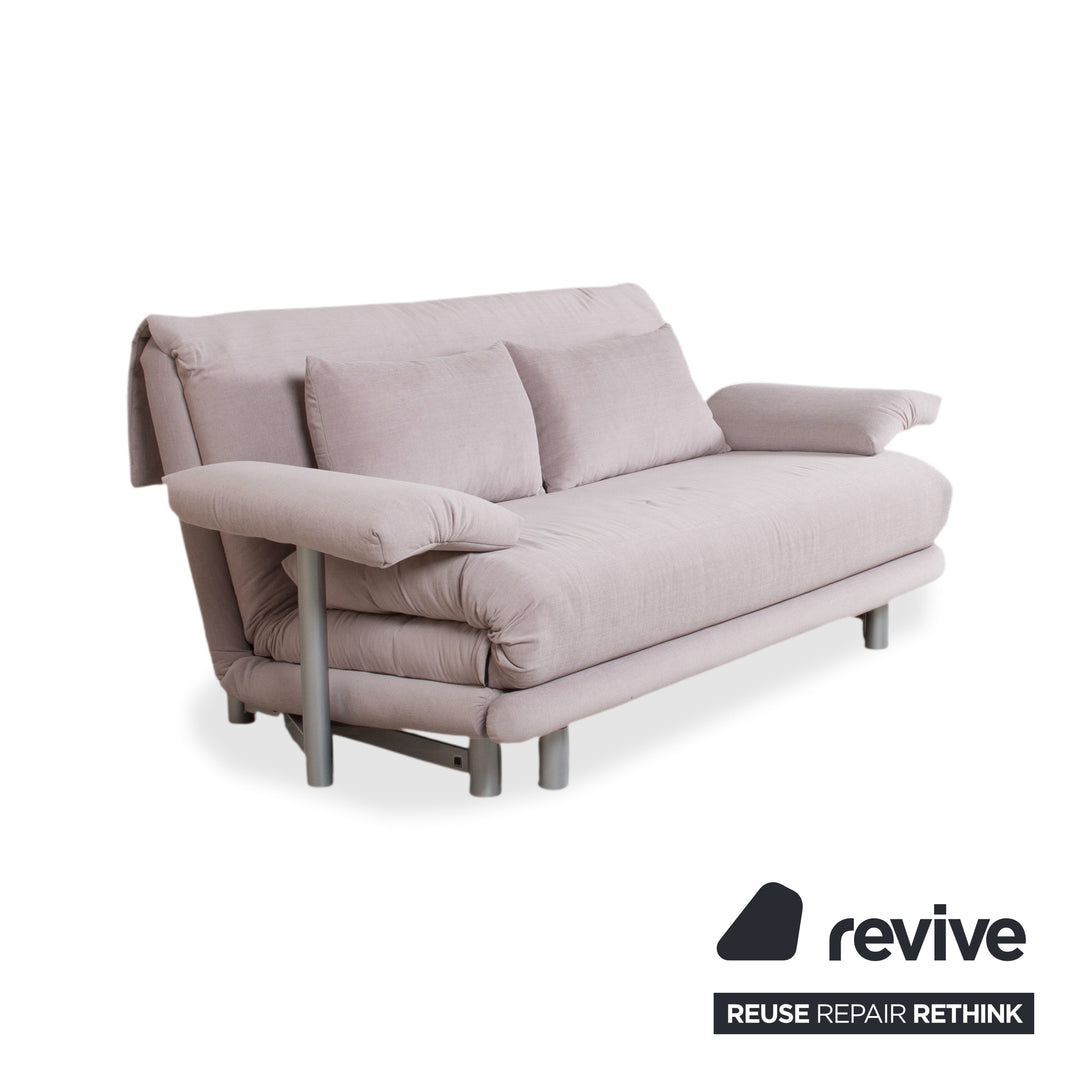 Ligne Roset Multy Stoff Dreisitzer Sofa Couch Grau manuelle Funktion Schlafsofa Neubezug MALOU 115